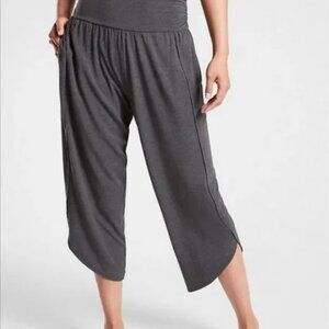 Athleta Black Heather Soft Lounge Elastic Waist Flow With It Pant